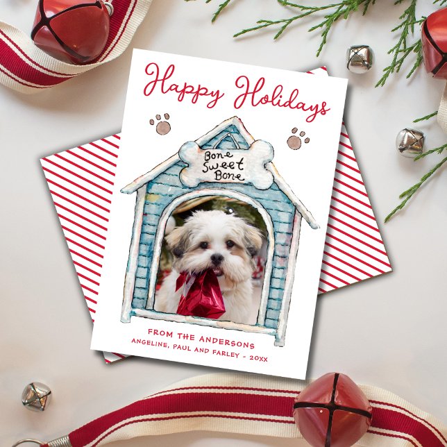 Festividades Cartão de Natal Divertido de Foto de Pet (Criador carregado)