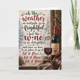Festividades Cartão de Natal Divertido de Vinho 'Deixe Fluír'