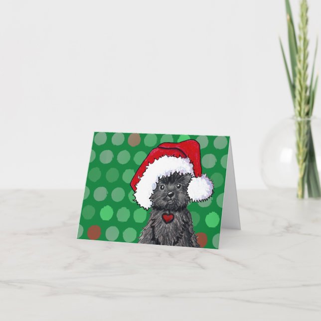 Festividades Cartão de Natal do Affenpinscher (Frente)