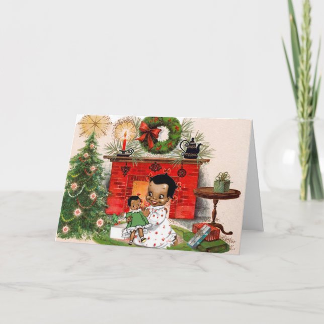 Festividades Cartão de Natal do afro-americano (Frente)