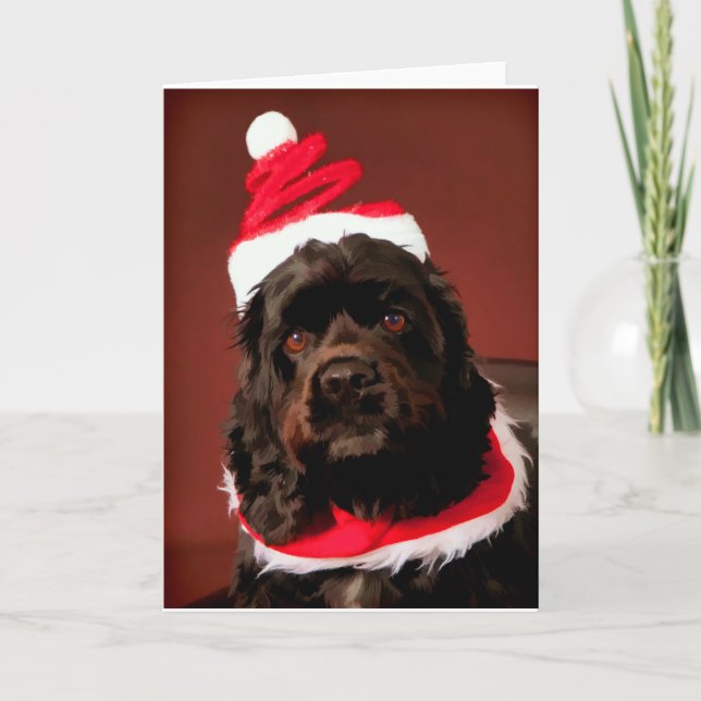 Festividades Cartão de Natal do American Cocker Spaniel (Frente)