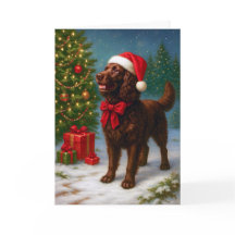 Cartão de Natal do American Water Spaniel