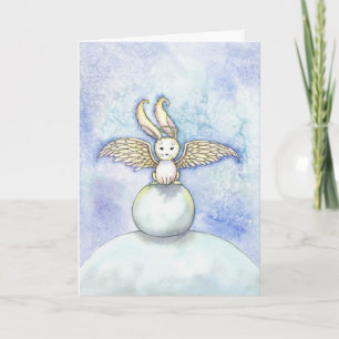 Festividades Cartão de Natal do Anjo Coelho