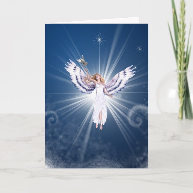 Festividades Cartão de Natal do anjo de Gloria (Frente)