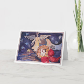 Festividades cartão de Natal do anjo/pomba