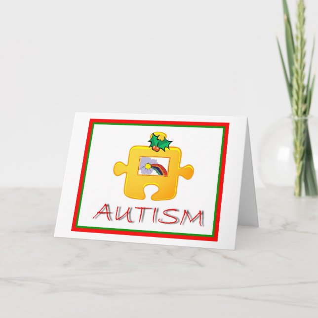 Festividades Cartão de Natal do autismo (Frente)