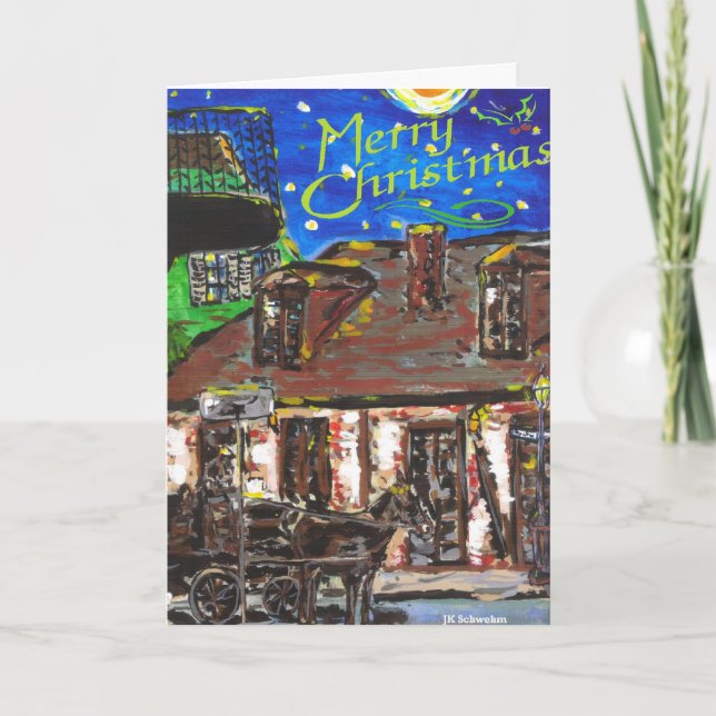 Festividades Cartão de Natal do bairro francês (Frente)