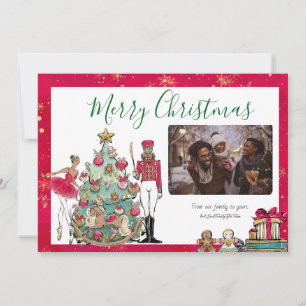 Festividades Cartão de Natal do Ballet Nutcracker Afro-American