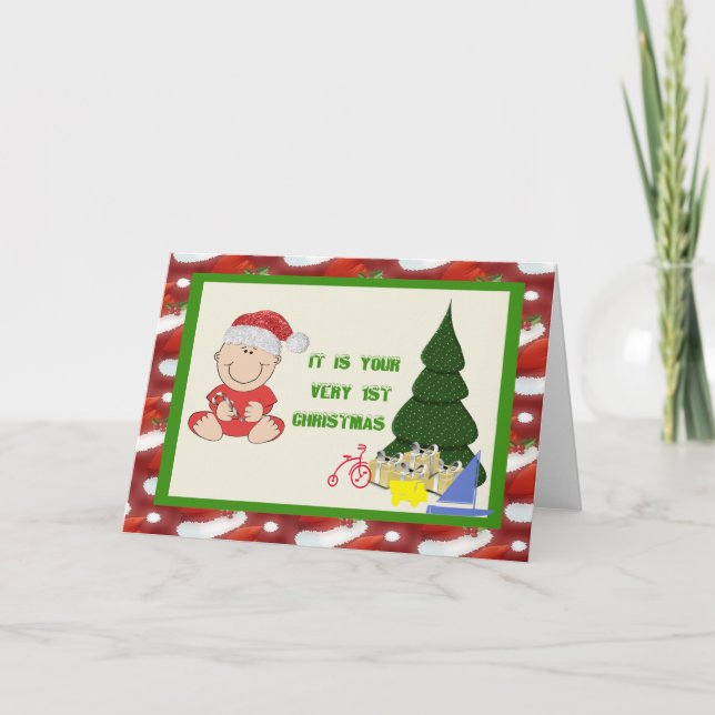 Festividades Cartão de Natal do bebé primeiro (Frente)