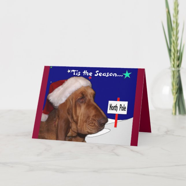 Festividades Cartão de Natal do Bloodhound (Frente)