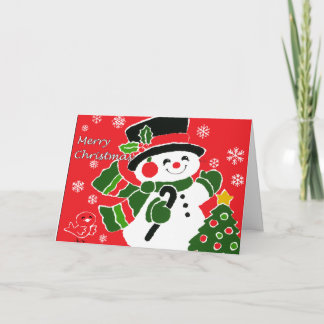 Festividades Cartão de Natal do boneco de neve do vintage