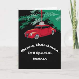 Festividades Cartão de Natal do Brother Red Hotrod