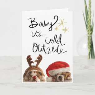 Festividades Cartão de Natal do buldogue