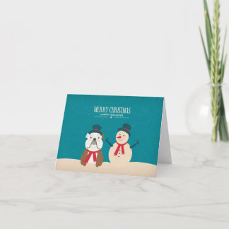Festividades Cartão de Natal do buldogue do SNORT do vintage