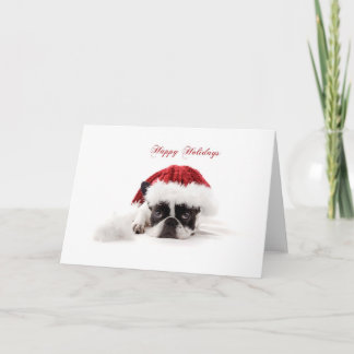 Festividades Cartão de Natal do buldogue francês