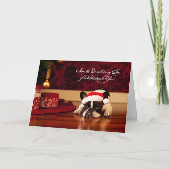 Festividades Cartão de Natal do buldogue francês (Frente)
