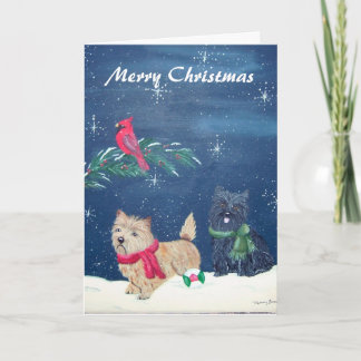 Festividades Cartão de Natal do Cairn Terrier
