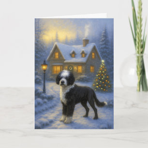 Festividades Cartão de Natal do Cão de Água Português