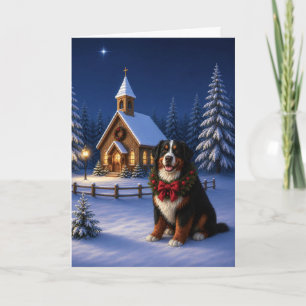 Festividades Cartão de Natal do Cão de Montanha Bernês