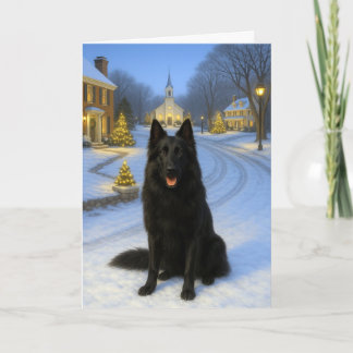 Festividades Cartão de Natal do cão de pastor belga