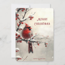 Cartão de Natal do Cardinal Vermelho de Natal