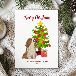 Festividades Cartão de Natal do Cavalier King Charles Spaniel