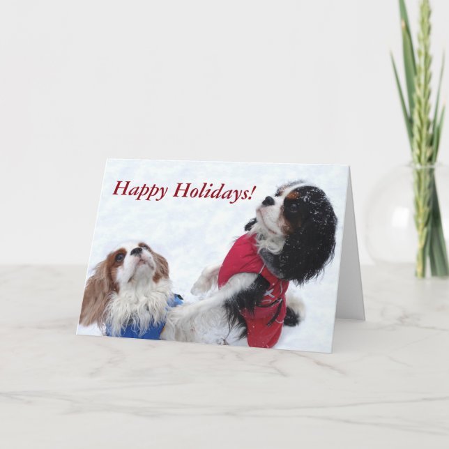 Festividades Cartão de Natal do Cavalier King Charles Spaniel (Frente)