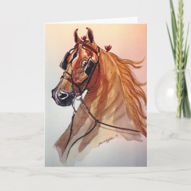 Festividades Cartão de Natal do cavalo de Saddlebred (Frente)