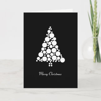 Festividades Cartão de Natal do Círculo Branco e Preto Minimali
