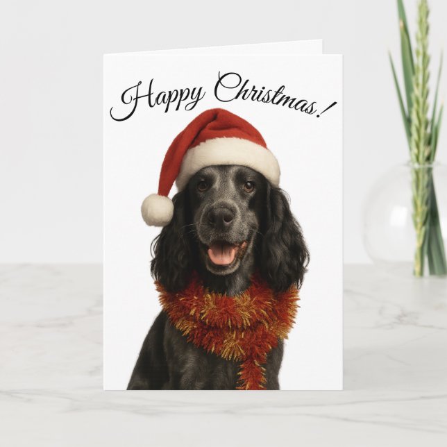 Festividades Cartão de Natal do Cocker Spaniel com saudações de (Frente)