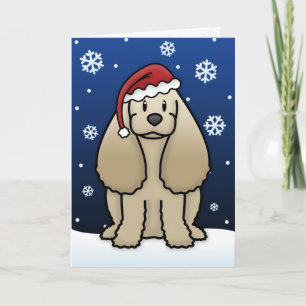 Festividades Cartão de Natal do Cocker Spaniel Kawaii