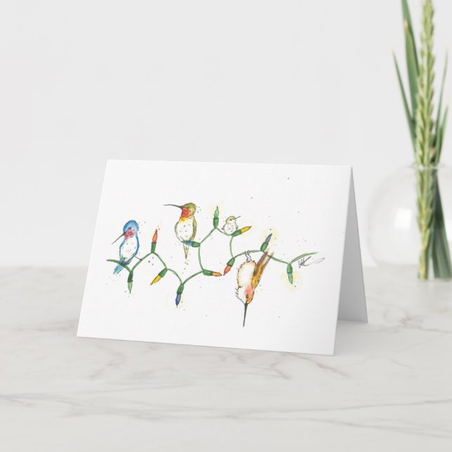 Festividades Cartão de Natal do colibri (Frente)