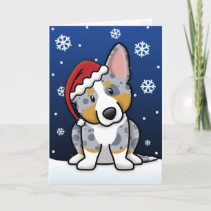 Festividades Cartão de Natal do Corgi de Galês do casaco de l