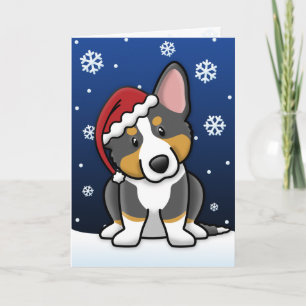 Festividades Cartão de Natal do Corgi de Galês do casaco de l