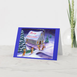 Festividades Cartão de Natal do Corgi de Galês do Pembroke