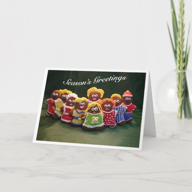 Festividades Cartão de Natal do Coro da Família Gingercake (Frente)