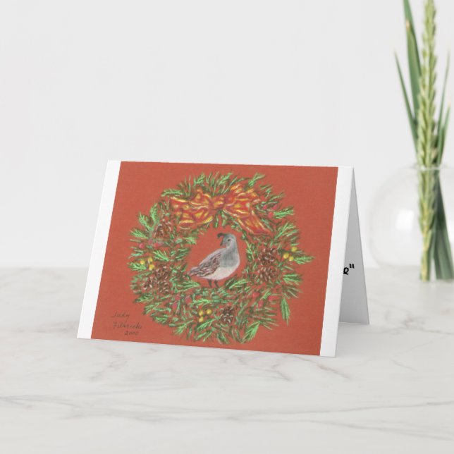 Festividades cartão de Natal do deserto das codorniz (Frente)