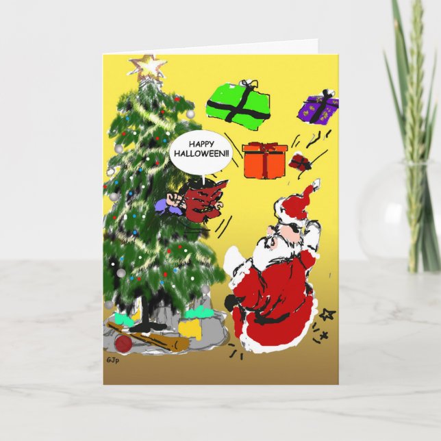 Festividades Cartão de Natal do Dia das Bruxas (Frente)