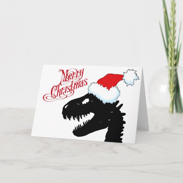 Festividades Cartão de Natal do dinossauro (Frente)