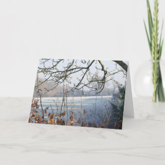 Festividades Cartão de Natal do feriado - cena gelado do