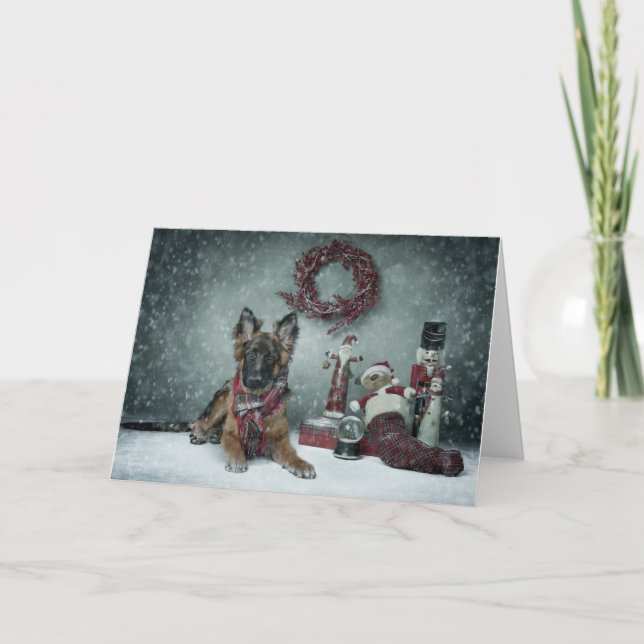 Festividades Cartão de Natal do filhote de cachorro (Frente)