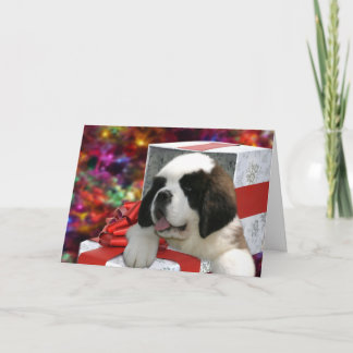 Festividades Cartão de Natal do filhote de cachorro do santo