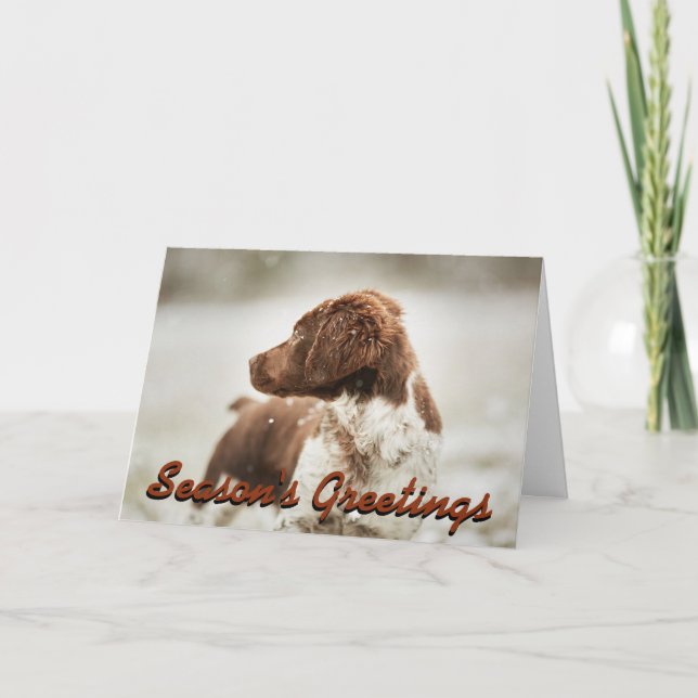 Festividades Cartão de Natal do filhote de cachorro do Spaniel (Frente)