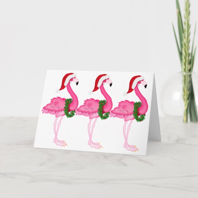 Festividades Cartão de Natal do flamingo - SRF (Frente)