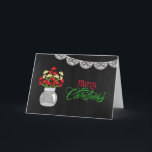 Festividades Cartão de Natal do frasco de pedreiro<br><div class="desc">Quadro do cartão de Natal do frasco de pedreiro</div>
