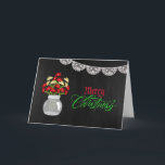 Festividades Cartão de Natal do frasco de pedreiro<br><div class="desc">Quadro do cartão de Natal do frasco de pedreiro</div>