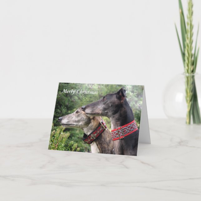 Festividades Cartão de Natal do galgo (p334a) (Frente)
