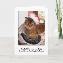Festividades Cartão de Natal do Gatinho papai noel