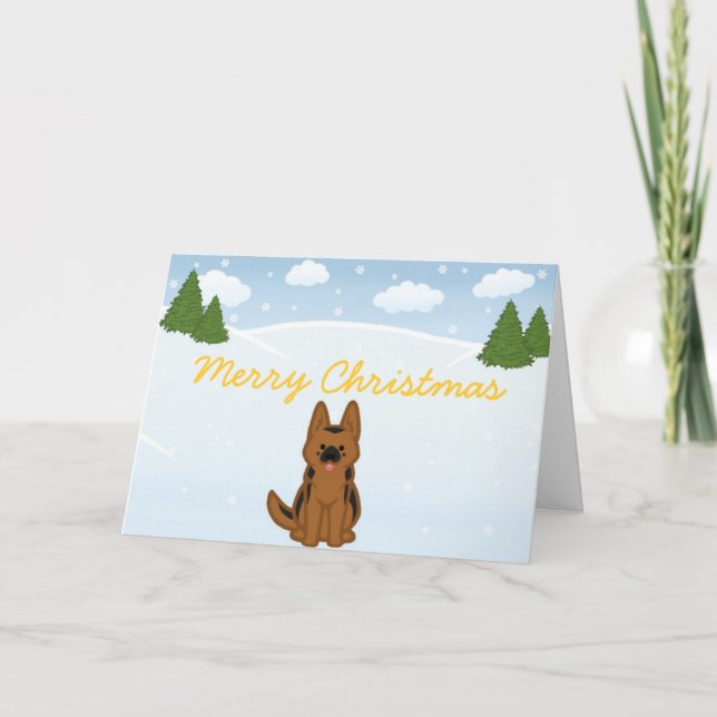Festividades Cartão de Natal do german shepherd - Personalizáve (Frente)