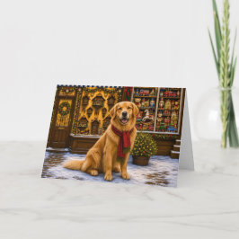 Festividades Cartão de Natal do Golden Retriever